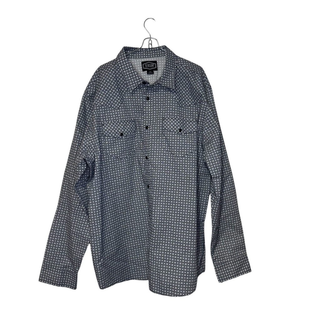 Gibson Men Shirt Pearl Snap Western Geometric Pattern Long Sleeve Button-Up XXL